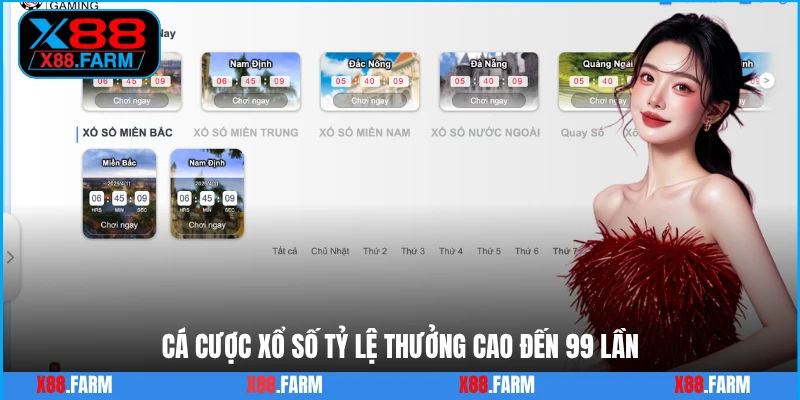 Cá cược xổ số tỷ lệ thưởng cao đến 99 lần