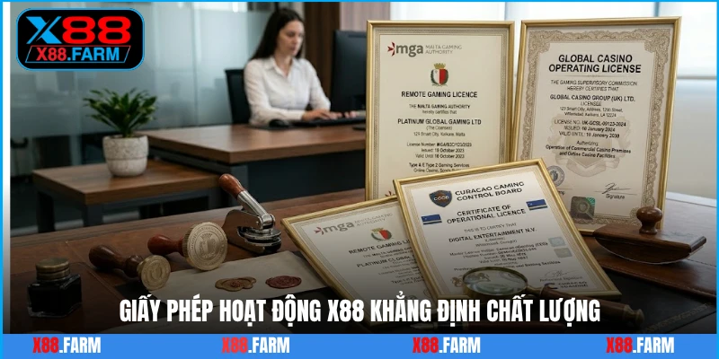 Giấy phép hoạt động X88 khẳng định chất lượng