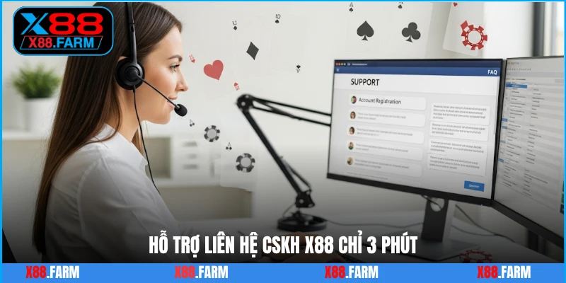 Hỗ trợ liên hệ CSKH X88 chỉ 3 phút